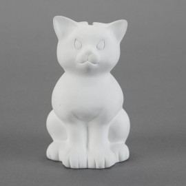 Ceramic Bisque Sitting Kitty Bank - Case of 6