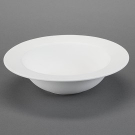 Ceramic Bisque Rimmed Serving Bowl