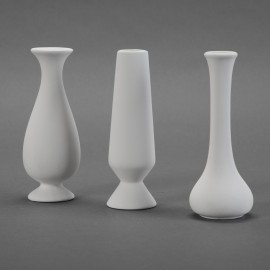 Ceramic Bisque Assorted Bud Vases (Set of 3)