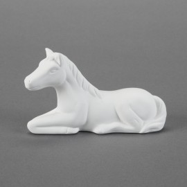 Ceramic Bisque Cute Laying Horse