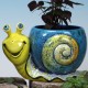 Ceramic Bisque Snail Planter