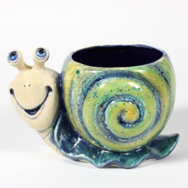 Ceramic Bisque Snail Planter - Case of 3