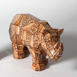 Ceramic Bisque Faceted Rhino - Case of 2