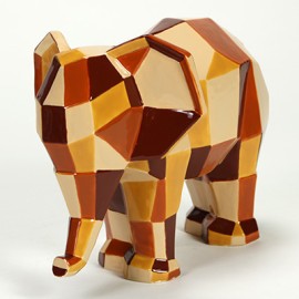 Ceramic Bisque Faceted Elephant - Case of 2