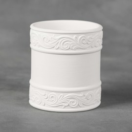 Ceramic Bisque Flourish Container - Case of 6