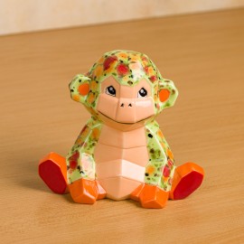 Ceramic Bisque Monkey Facet-ini - Case of 6