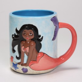 Ceramic Bisque Mermaid Mug