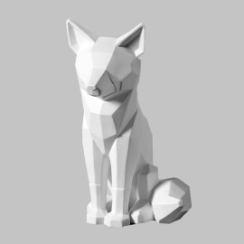 Ceramic Bisque Faceted Fox - Case of 4