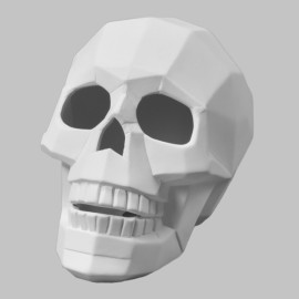 Ceramic Bisque Faceted Skull - Case of 4