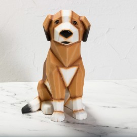Ceramic Bisque Faceted Dog