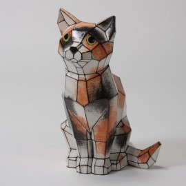 Ceramic Bisque Faceted Cat