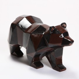Ceramic Bisque Faceted Bear