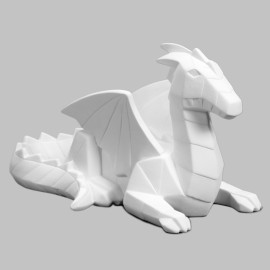 Ceramic Bisque Faceted Dragon - Case of 4