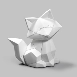 Ceramic Bisque Fox Facet-ini - Case of 6