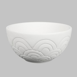 Ceramic Bisque Scalloped Bowl