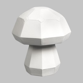 Ceramic Bisque Lg. Faceted Mushroom - case of 6
