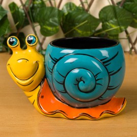 Ceramic Bisque Snail Planter
