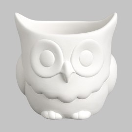 Ceramic Bisque Owl Planter - Case of 3