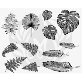 Tropical Leaves Designer Silk Screen